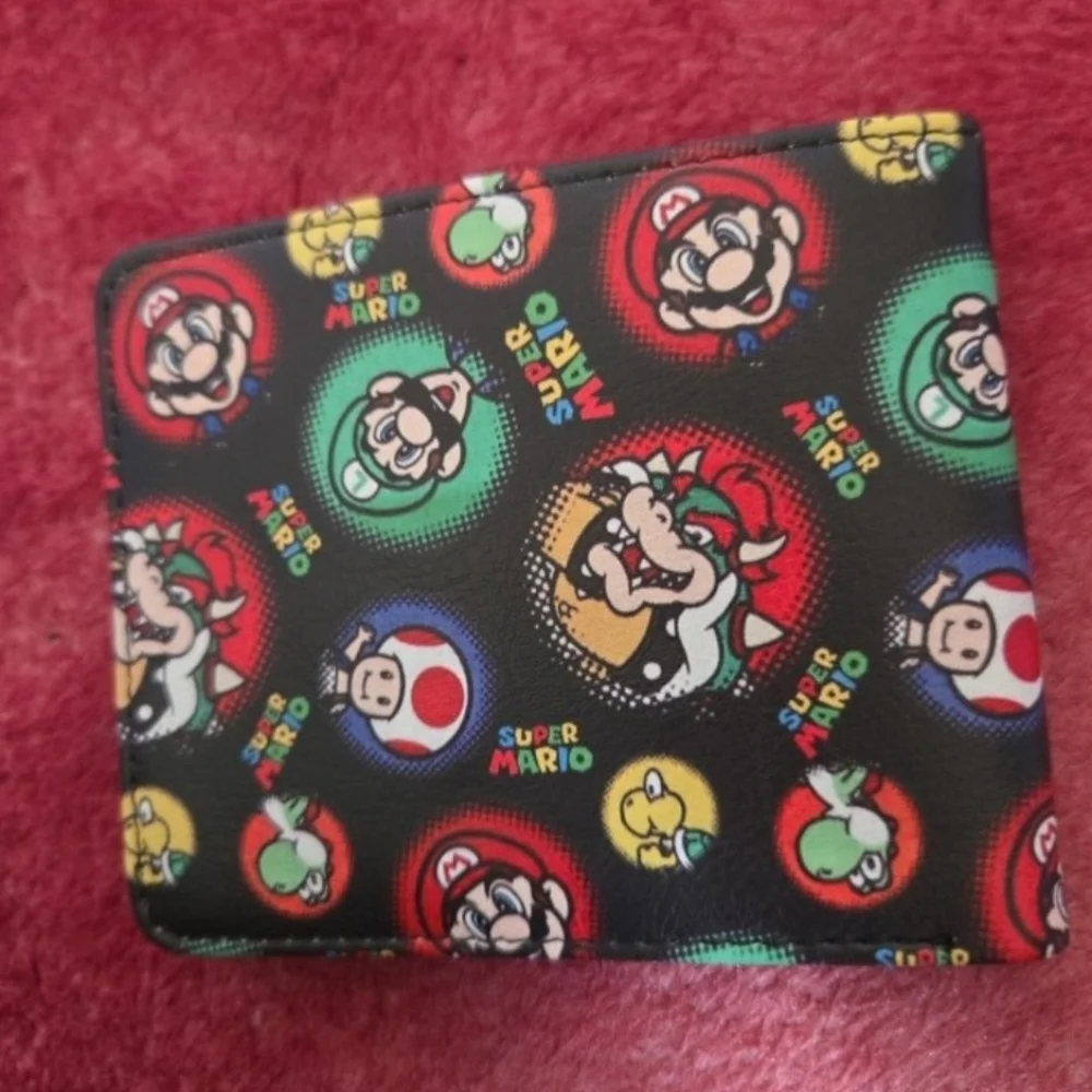 New super mario nintendo anime manga leather wallet